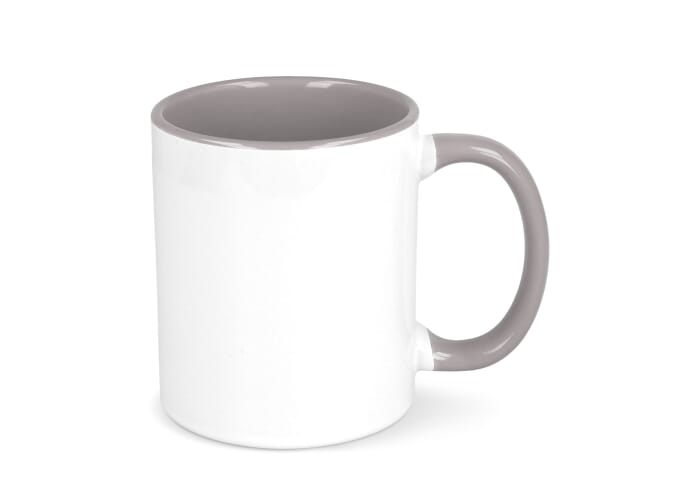 Mug intérieur et anse colorés à personnaliser 300ml Oslo Blanc et Gris